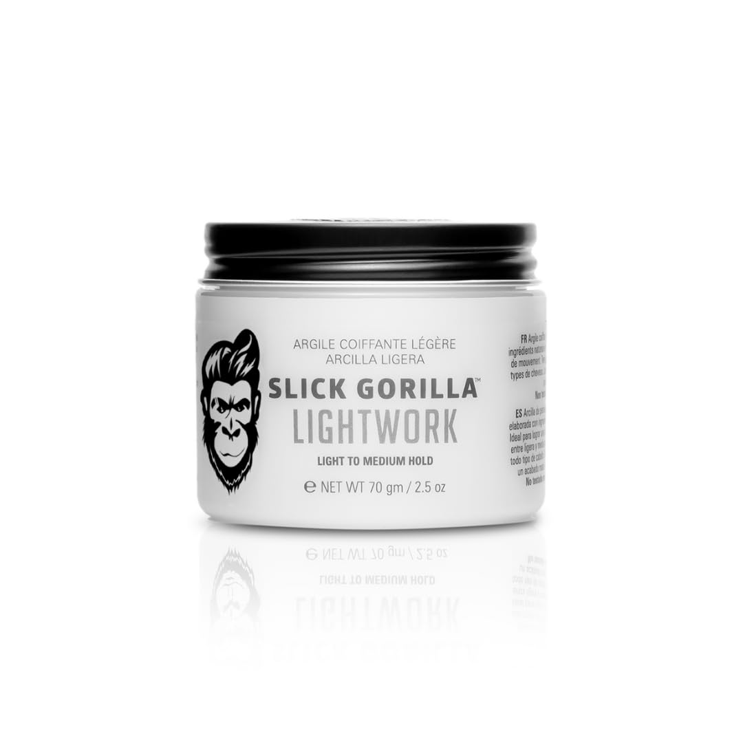 Slick Gorilla Lightwork matējošs matu māls vīriešiem 75 ml, matēts efekts | elastīga fiksācija | viegla ieveidošana | uz ūdens bāzes | dabiska tekstūra | nenoslogo