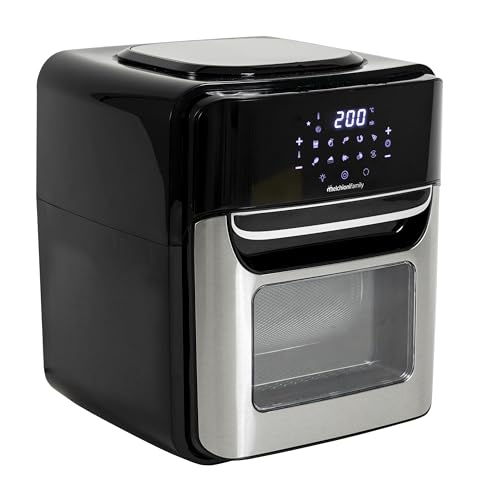 Melchioni Smarte karstā gaisa fritēšanas ierīce VIRGINIA - 12L, Wi-Fi, taimeris, 80-200°C, 1700W, melna, multiprogramma.