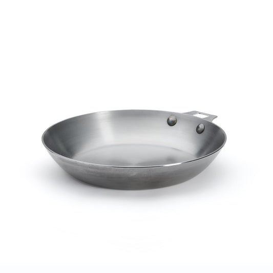 De Buyer dzelzs panna - nerūsējošais tērauds, sudrabs, 24 cm, izturīga un efektīva cepšanai.
