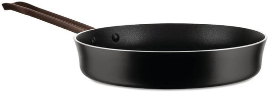Alessi edo cepamā panna - Ø 24 cm, tērauds, brūna, ar garu rokturi, ideāla cepšanai un sautēšanai.