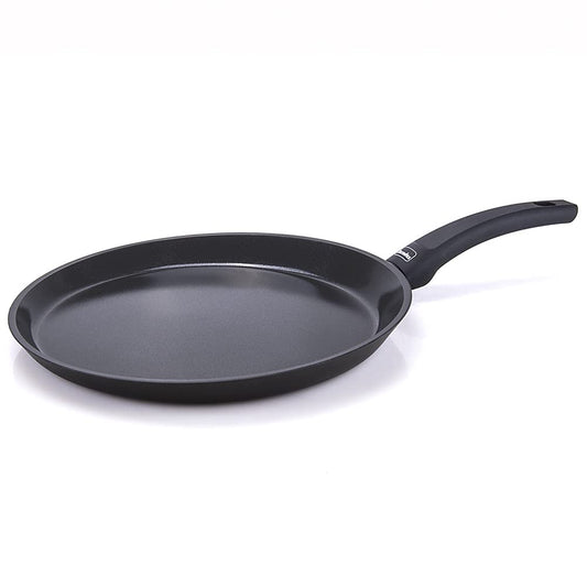 Berndes 28 cm non-stick frying pan - aluminum, induction compatible, black, dimensions 49 x 30 x 9.5 cm.