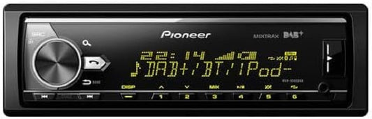 Pioneer MVH-X580DAB-AN iekļ. DAB antenu, 1-DIN autoradio ar DAB+, RGB, vācu izvēlnes vadība, Bluetooth, USB, AUX ieeja, iPod/iPhone tiešā kontrole, brīvroku ierīce, Smart Sync