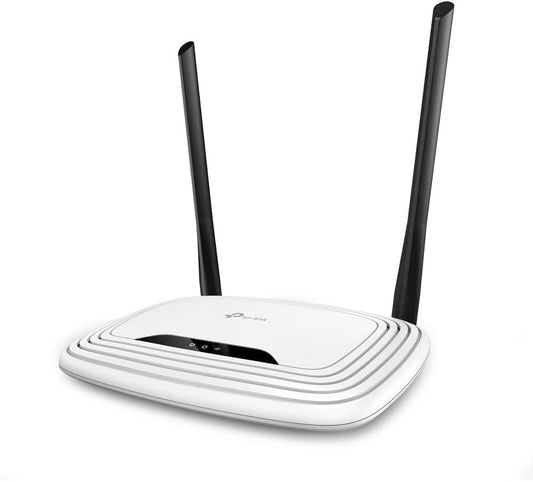 TP-Link TL-WR841N N300 WLAN maršrutētājs, 300Mbit/s-WLAN, tikai 2,4 GHz, vienas joslas, neatbalsta DSL funkciju, ieteicams dzīvokļiem ar 1-2 istabām.