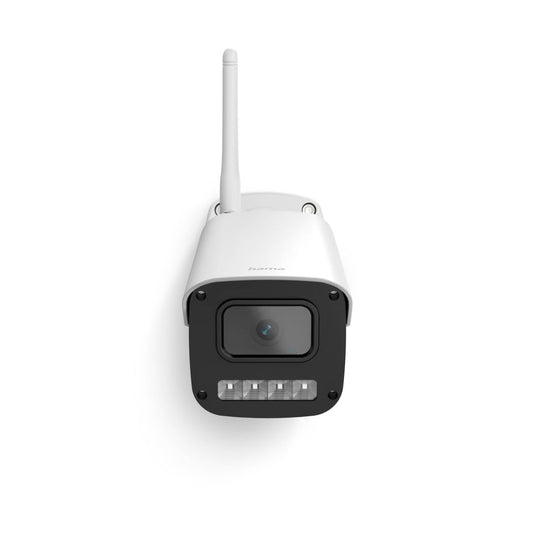Hama uzraudzības kamera WLAN (WLAN kamera ārā, āra kamera ar balss un lietotnes vadību, laikapstākļiem izturīga ārējā kamera ar kustību sensoru, nakts redzamība, divvirzienu audio, ieraksts, 1080p) balta