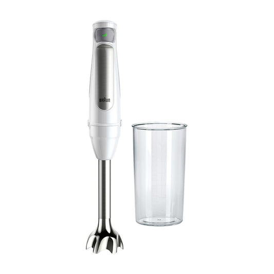 Braun mājsaimniecības Hogar MultiQuick 7 rokas mikseris, izsmidzināšanas aizsardzības tehnoloģija, mazgājams trauku mazgājamajā mašīnā, BPA brīvs plastmasas kauss, MQ7000, 1000 W, balts