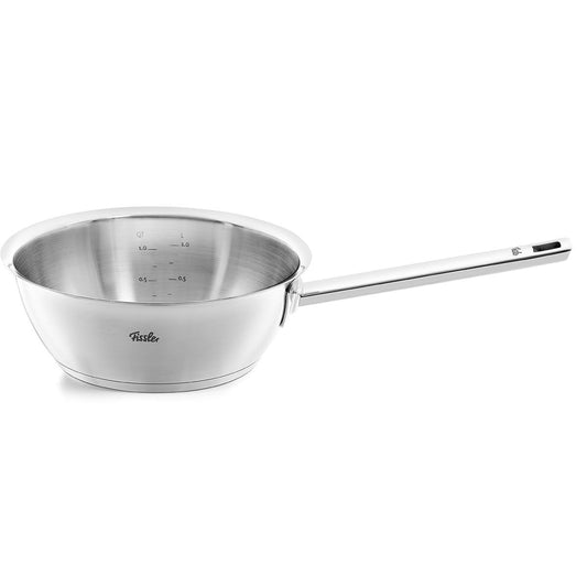 Fissler Original-Profi Collection - 1.9L stainless steel sauté pan with pouring rim and internal scale, induction compatible, silver
