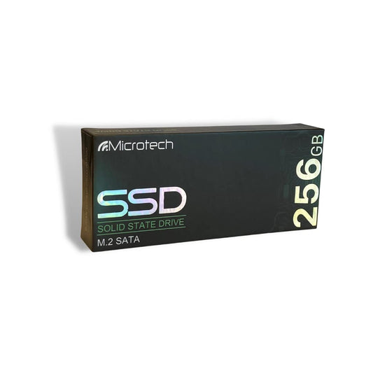 Microtech SSD 256 GB - SATA m.2 2280, MLC, 400 MB/s write speed, 530 MB/s transfer speed, 6 Gbit/s data rate