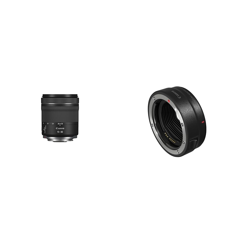 CANON objektīvs RF 15-30mm F4.5-6.3 is STM & bajoneta adapters EF-EOS R saderīgs ar EOS R sistēmas kamerām ar EF un EF-S objektīviem melns