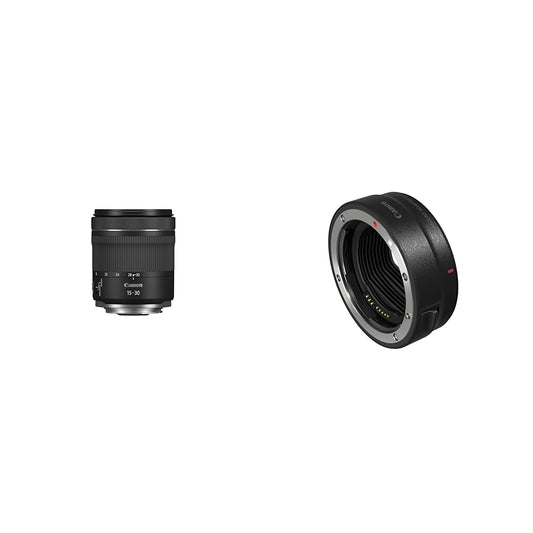 CANON objektīvs RF 15-30mm F4.5-6.3 is STM & bajoneta adapters EF-EOS R saderīgs ar EOS R sistēmas kamerām ar EF un EF-S objektīviem melns