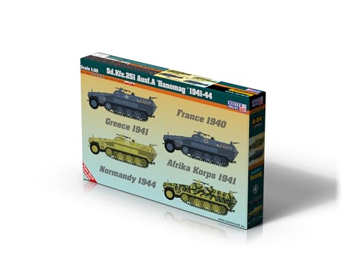 Mister Craft Hobija komplekts Sd. Kfz 251 1/35 AUSF A - plastmasas modelis, salikšanai, 167mmx60mm, būvniecības instrukcija