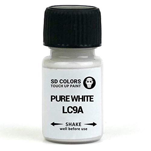 Auto krāsa SD COLORS Pure White LC9A, 15 ml, pielabošanas laka ar otiņu, krāsas kods LC9A Reinweiß (Just Paint)