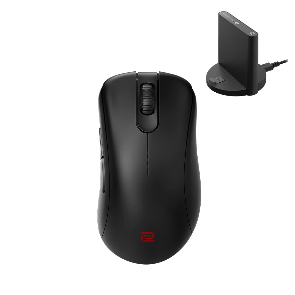 BenQ Zowie EC2-CW - Ergonomic wireless gaming mouse, enhanced receiver, 24-step scroll wheel, medium size, black.