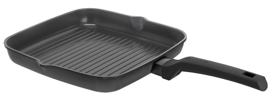 Schulte-Ufer Charisma Grill Pan - 28x28 cm, aluminum cast, induction compatible, optical cooking indicator for optimal temperature.