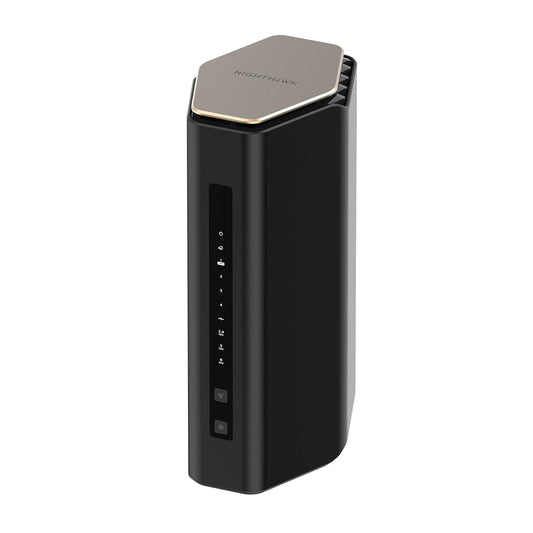 NETGEAR Nighthawk Tri-Band WiFi 7 maršrutētājs (RS600) divu joslu optiskā šķiedra maršrutētājs |– BE18000 WLAN ātrums (līdz 18 GBit/s) – 10-Gig pieslēgums – pārklājums līdz 250 m², 150 ierīces