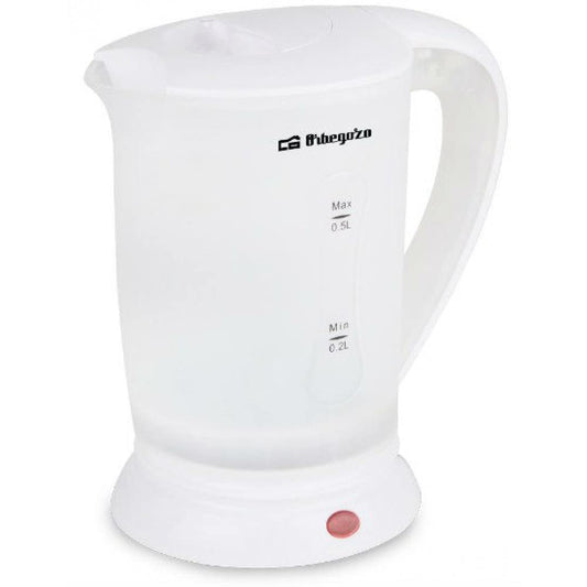 Orbegozo KT 4500 tējkanna - 0,5 litri, 700 W, komplektā 2 tases, kompakts dizains, ideāla tējas pagatavošanai.