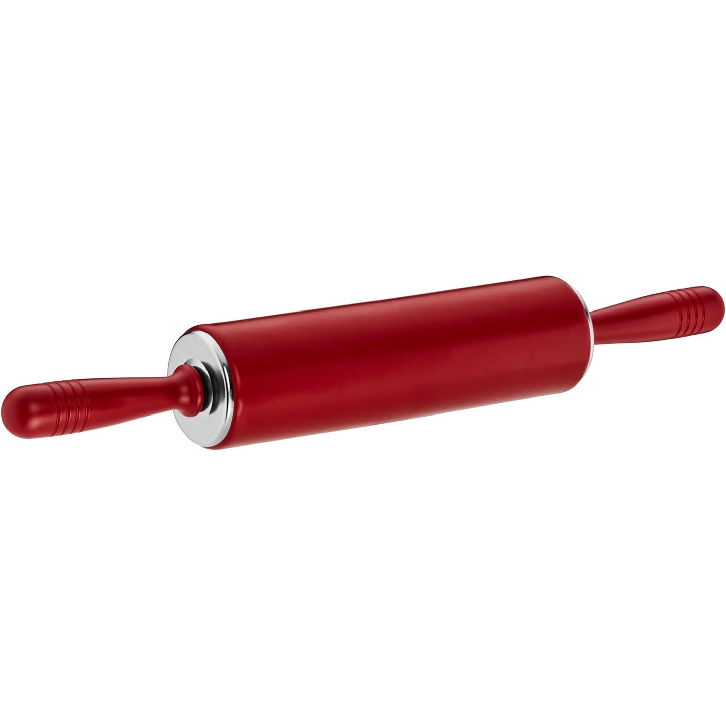 Silikona mīklas rullis Original Kaiserflex Red, 49 x 6,5 cm, ar metāla serdi, ergonomiskiem rokturiem, karstumizturīgs līdz 200°C, sarkans