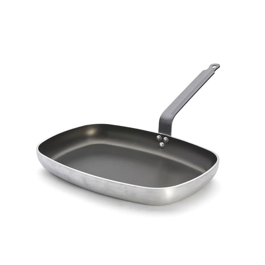 De Buyer 8184.38 Panna choc - Rectangular fish pan, black, durable non-stick coating, ideal for grilling and frying.