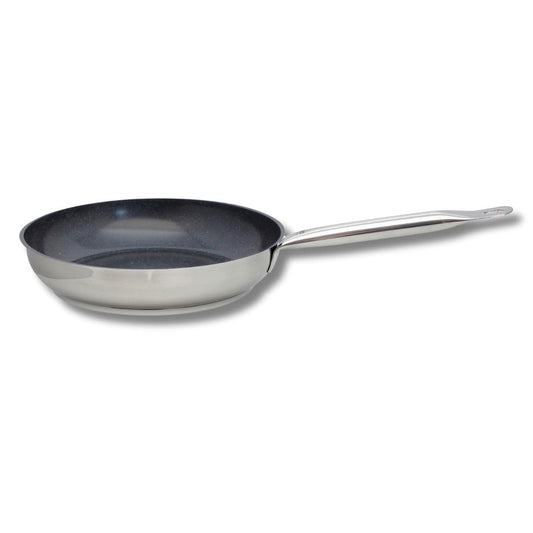 ELO 2453826 - 28 cm stainless steel induction frying pan, suitable for all stove types, gray, 18/10 quality.