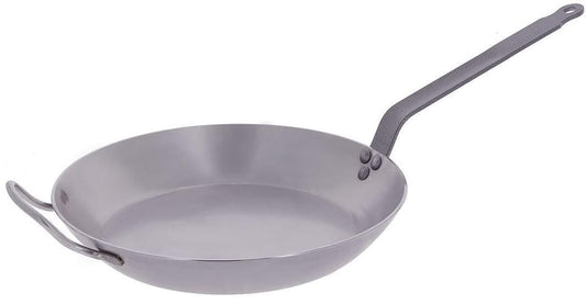 de Buyer Panna CARBONE PLUS - 36 cm steel frying pan with handles, ideal for high-heat cooking and durability.