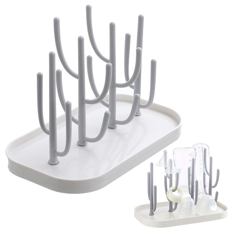 TAIHE bērnu pudeļu žāvētājs, pudeļu notecināšanas statīvs, pudeļu žāvēšanas plaukts, BPA-free pudeļu turētājs pudelēm, krūzēm un piederumiem