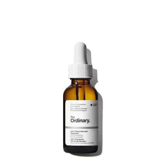 Ādas un matu serums The Ordinary 100% Plant-Derived Squalane, augu izcelsmes skvalāns, viegla mitrināšana un mitruma barjeras atbalsts, 30ml