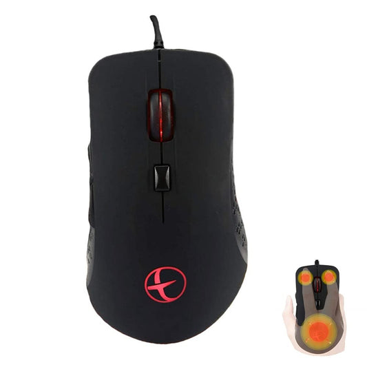 AUBGSANG Wired Gaming Mouse - Ergonomic design, 6 programmable buttons, 2400 DPI, ideal for Windows gaming, black
