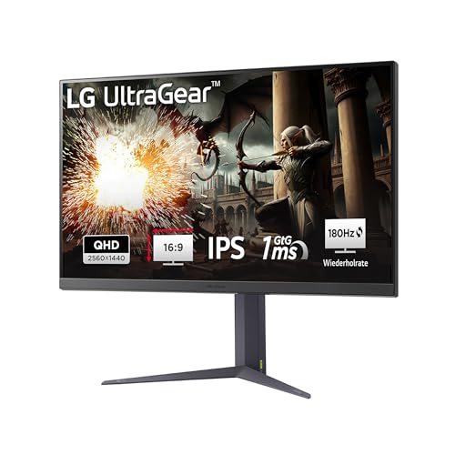LG Electronics 32GS75QX-B.AEU Ultragear™ QHD Gaming Monitor - 32", 2560x1440, 1ms GtG, 180Hz, HDR10, G-Sync, FreeSync