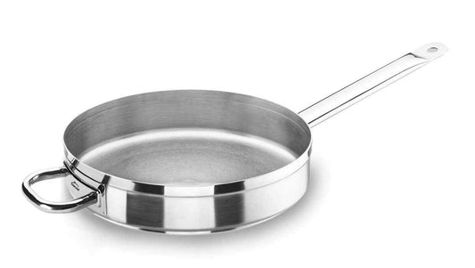 Lacor Chef Luxe Sauteuse - 28 cm stainless steel, silver finish, ideal for sautéing and cooking.