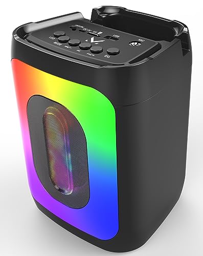 MAJESTIC Flame 1 PRO Bluetooth skaļrunis, 9 LED gaismas efekti, USB/MicroSD/MIC ieejas, uzlādējama akumulators, TWS funkcija, rokturis