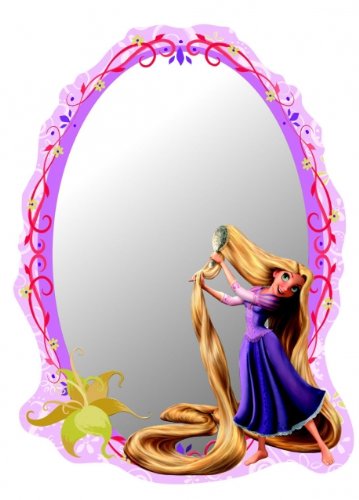 Bērnu sienas spogulis Rapunzel, 15cm x 21cm