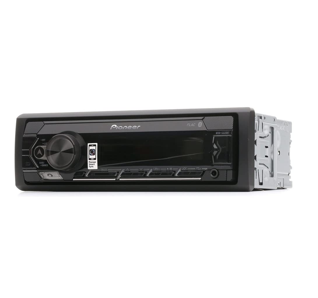 1DIN auto magnetola Pioneer MVH-S320BT ar RDS, Bluetooth, USB, AUX, brīvroku funkciju un Smart Sync