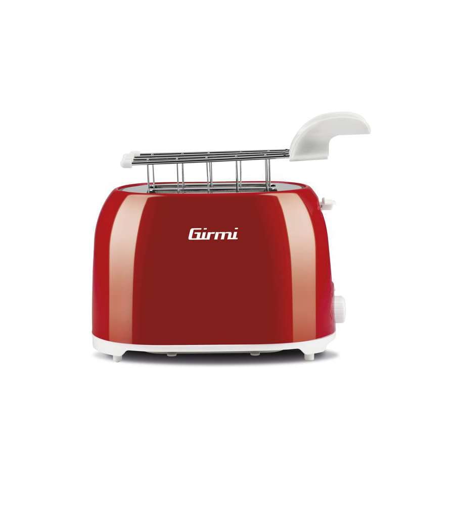 Girmi TP10 tosteris, 750 W, nerūsējošā tērauda knaibles, 7 gatavošanas līmeņi, drupatu savācējs, automātiskā izslēgšanās, sarkans