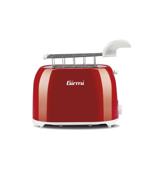 Girmi TP10 tosteris, 750 W, nerūsējošā tērauda knaibles, 7 gatavošanas līmeņi, drupatu savācējs, automātiskā izslēgšanās, sarkans