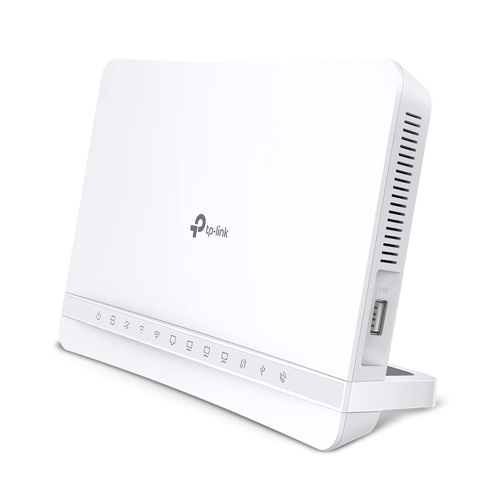 TP-Link VX231v Wi-Fi 6 VDSL modema maršrutētājs, VDSL2 35b 300 Mbit/s, 4× Gigabit porti, AX1800 divjoslu WLAN, atbalsta Telekom, O2, 1&1, nevis Vodafone MIC, tikai Vācijai