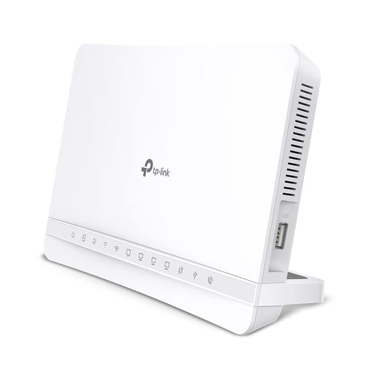 TP-Link VX231v Wi-Fi 6 VDSL modema maršrutētājs, VDSL2 35b 300 Mbit/s, 4× Gigabit porti, AX1800 divjoslu WLAN, atbalsta Telekom, O2, 1&1, nevis Vodafone MIC, tikai Vācijai