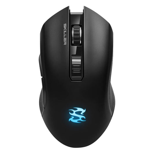 Sharkoon SKILLER SGM3 - melna optiskā spēļu pele, divējāda režīma (bezvadu vai vadu), RGB apgaismojums