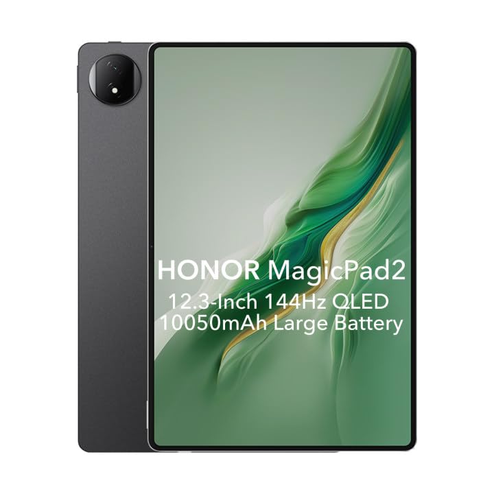 HONOR MagicPad2, 12,3-collu AI planšetdators, 10050mAh Liels akumulators, 12GB+256GB atmiņa, 144Hz OLED 3K Eye Comfort ekrāns, Snapdragon 8s Gen 3, 8 skaļruņi, Android 14, Melns