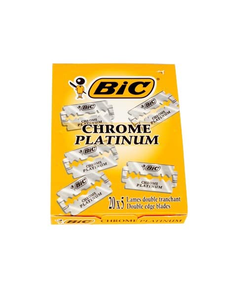 BIC skuvekļu asmeņi, 100 gab., Chrome Platinum, visiem skuvekļiem, divpusēji asmeņi, nerūsējošais tērauds