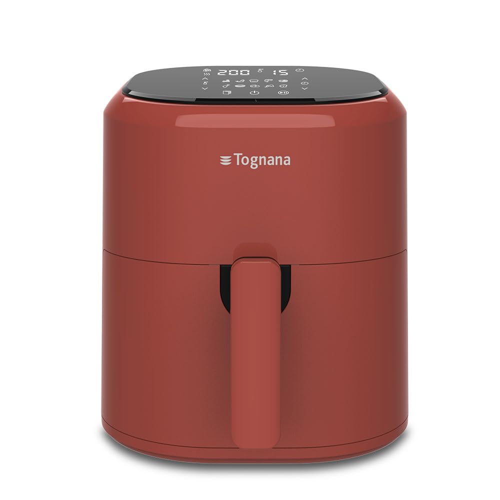 Tognana Iridea karstā gaisa fritēšanas ierīce - 4,5 l, trauks, nelīpošs grils, digitālais displejs, ābolu sarkana