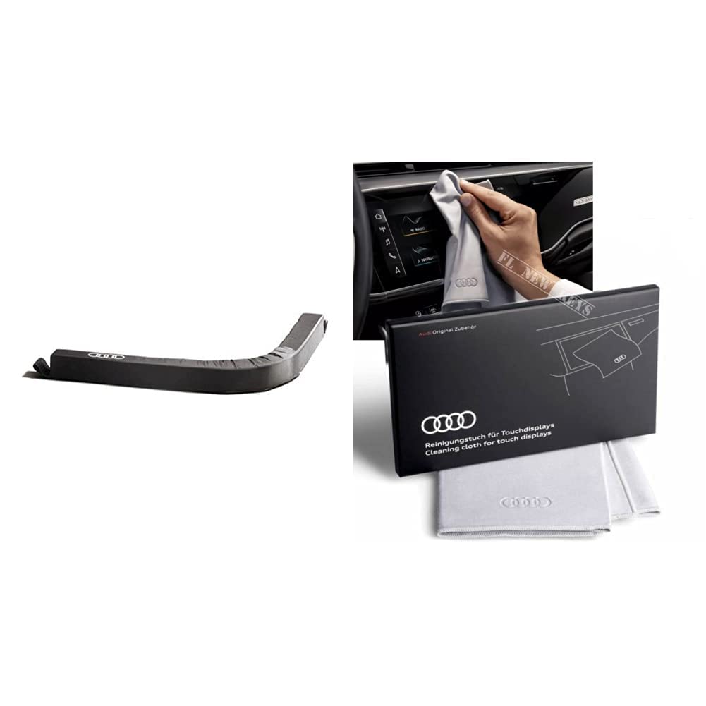 5. Audi 8U0 017 238 universāls bagāžas nodalījuma dalītājs & 80A096325 tīrīšanas drāna skārienekrāniem, sudraba krāsā, 30x30 cm