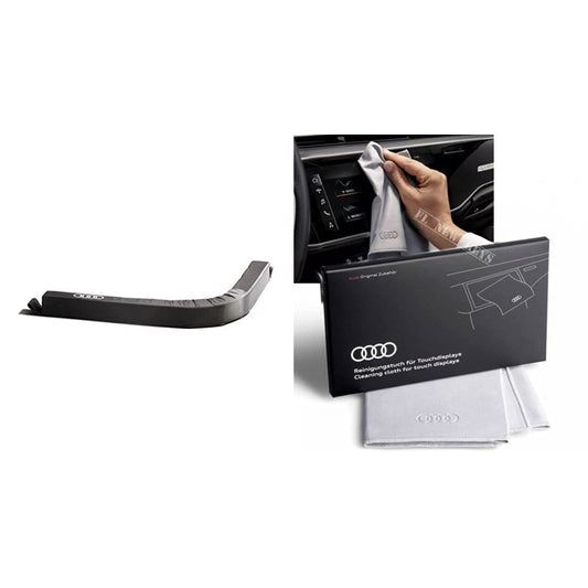 5. Audi 8U0 017 238 universāls bagāžas nodalījuma dalītājs & 80A096325 tīrīšanas drāna skārienekrāniem, sudraba krāsā, 30x30 cm