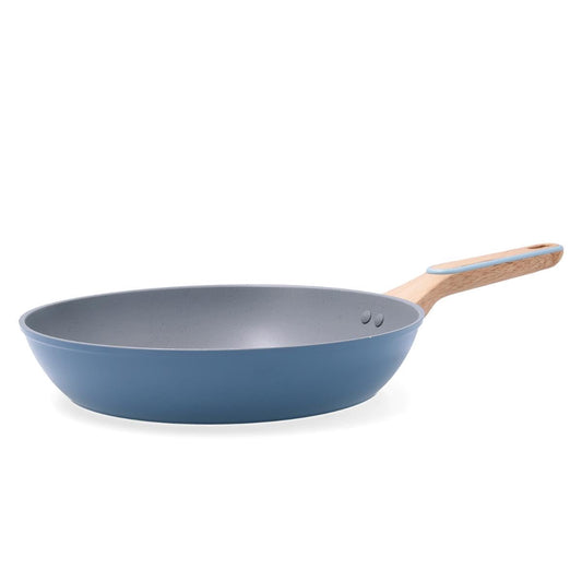 Pyrex smilšu panna - Kaltēta alumīnija, zila, 28 cm, izturīga un viegla cepšanai.