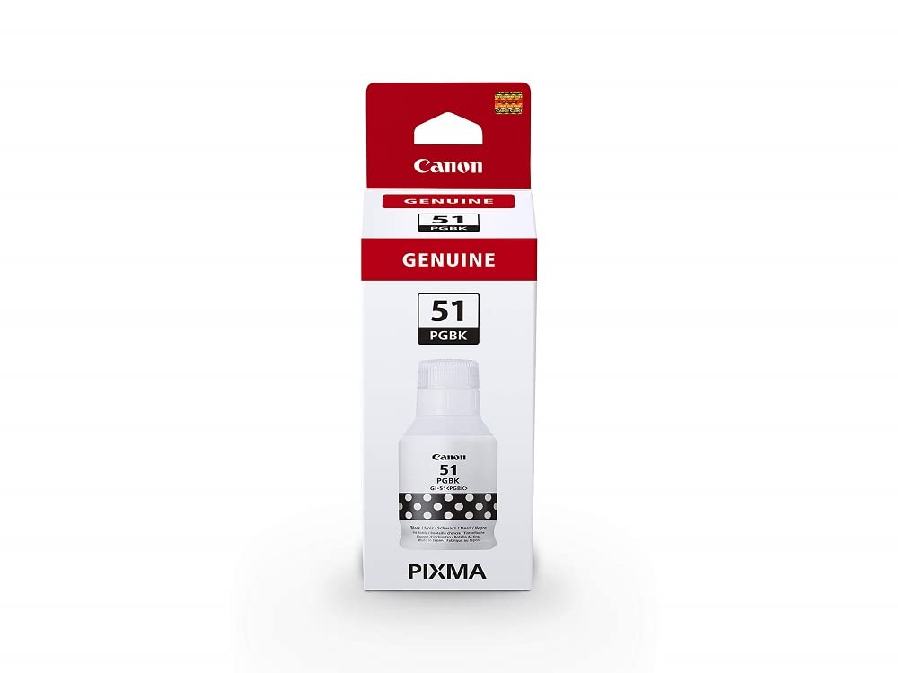 Canon GI-51 PG Black Ink Bottle - High-capacity, pigment-based ink for vibrant prints, compatible with select Canon printers.
