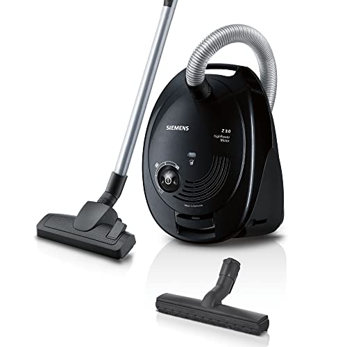 Siemens putekļsūcējs Z 3.0 - higiēnas filtrs, grīdas uzgalis, garš kabelis, zems enerģijas patēriņš, 600 W, melns