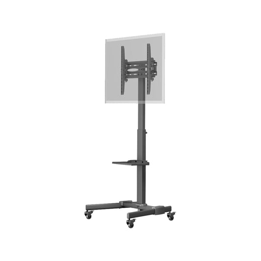Goobay 59507 Mobilais TV statīvs ar ritenīšiem / 37“ - 70“ (94-178 cm) monitora un televizora statīvs / televizora statīvs ar ritenīšiem / TV grīdas statīvs ar regulējamu augstumu / līdz 35 kg / melns