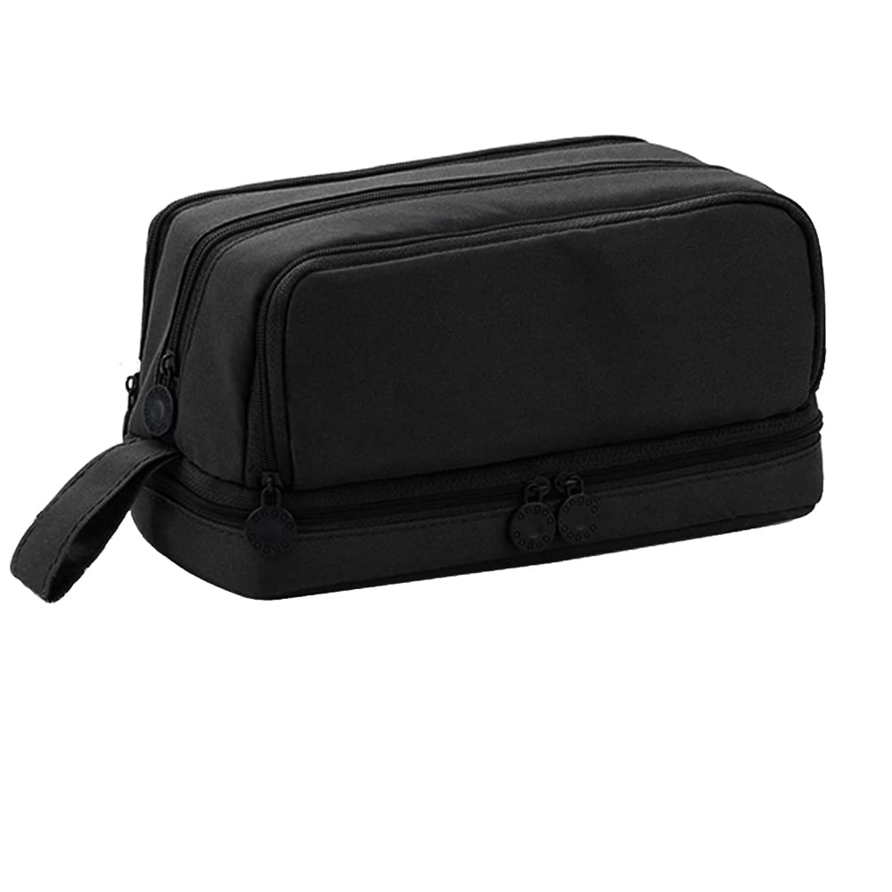 Mailain zīmuļu maciņš zēniem, meitenēm un pusaudžiem, liels penālis pieaugušajiem, skolas etvijs ar 4 nodalījumiem, Pencil Cases (melns)
