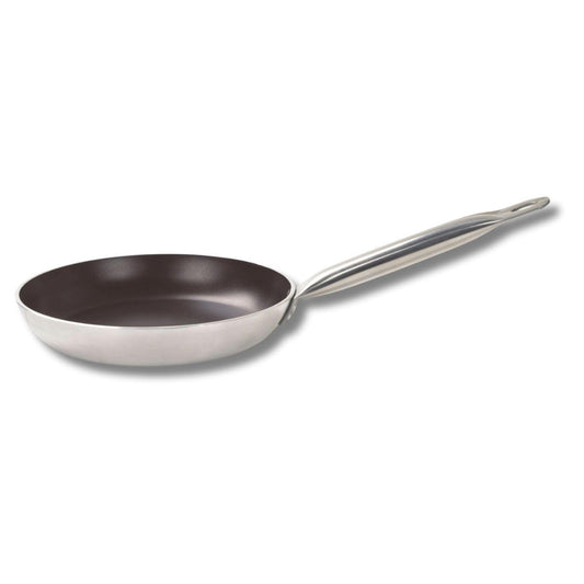 ELO 5162426 - 24 cm stainless steel and aluminum non-stick frying pan, suitable for all stove types, gray and black.
