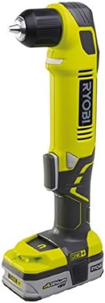 RYOBI 18V ONE+ leņķa urbjmašīna RAD1801M - 10 mm ātrās fiksācijas patrona, automātiska vārpstas bloķēšana, bez akumulatora.