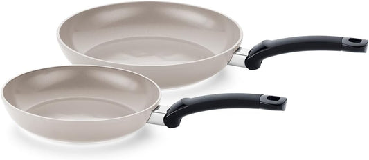 Fissler Ceratal Classic Pannas komplekts - 2 daļas, alumīnija, keramikas pārklājums, indukcija, pelēks, 24+28 cm