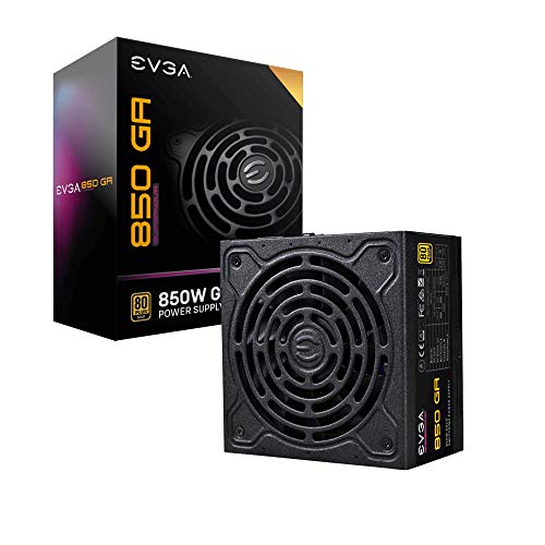 EVGA Supernova 850 GA - 80 Plus Gold, fully modular, Eco mode, compact 150mm size, 220-GA-0850-X3 power supply (UK)